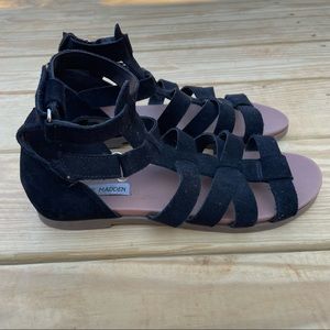 Steve Madden Gladiator Black Strappy Suede Sandals